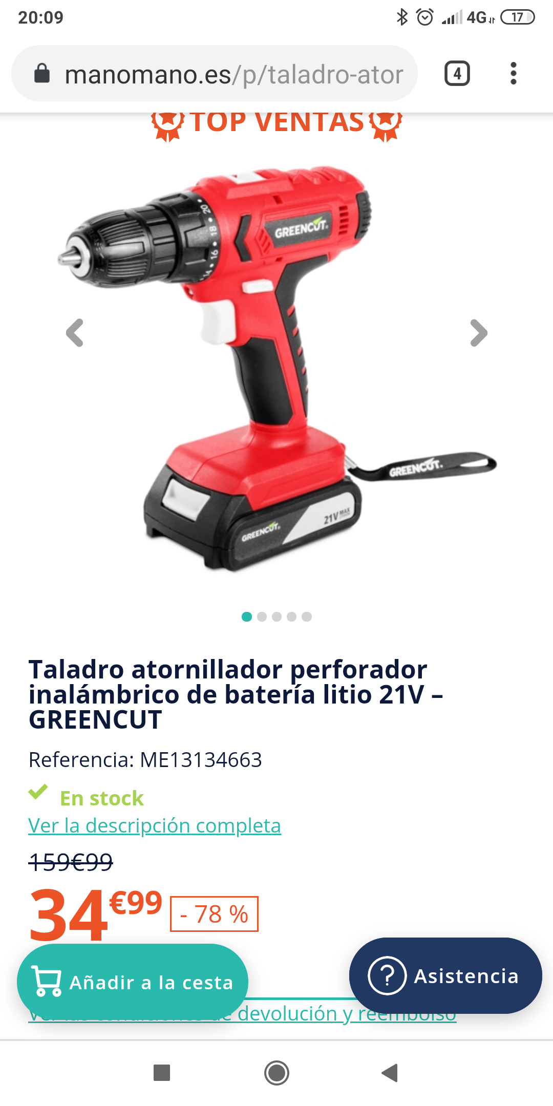 Herramientas manuales y eléctricas GREENCUT Taladro atornillador perforador  inalámbrico de batería litio 21V Bricolaje y herramientas pomar.com.co
