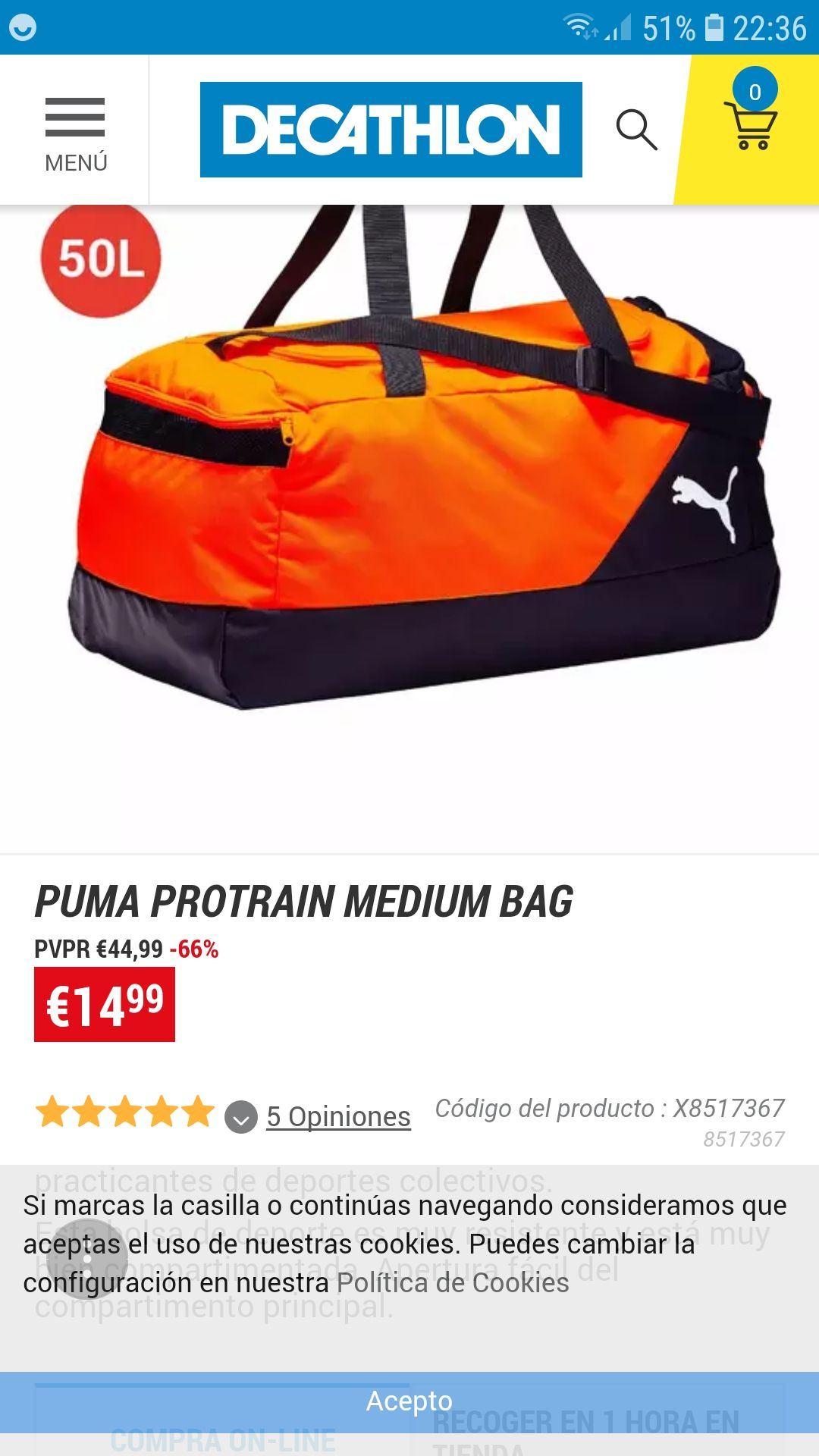 puma protrain medium bag