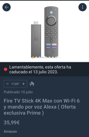 Fire TV Stick 4K Max con Wi-Fi 6 y mando por voz Alexa (incluye controles  para el televisor) » Chollometro