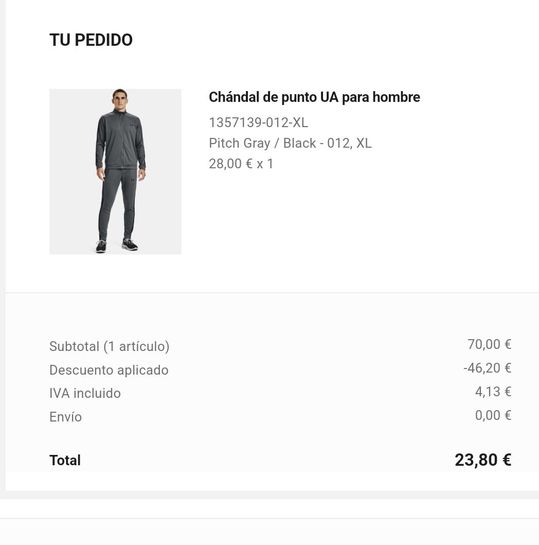 Under Armour Knit Track Suit chándal Hombre (Pack de 1) » Chollometro