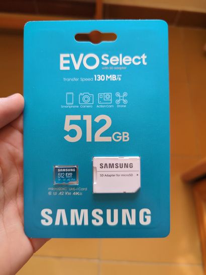 SAMSUNG EVO Select Micro SD-Memory-Card + Adapter, 512GB microSDXC