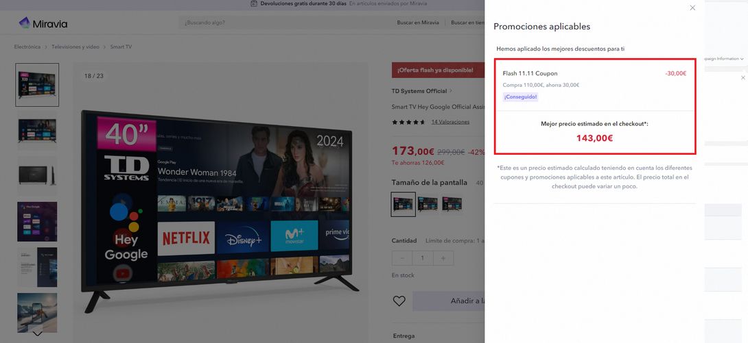 Smart TV 40 Pulgadas Full HD Hey Google Official - TD Systems [157€ NUEVO  USUARIO] » Chollometro