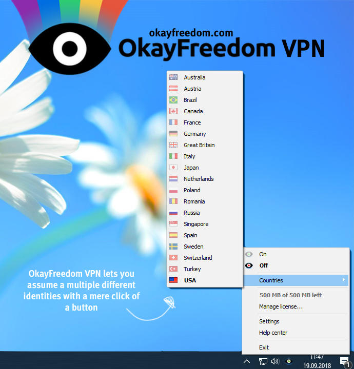 Okayfreedom premium vpn licencia gratuita 1 ano 1