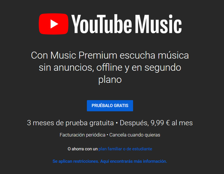 Youtube music premium 3 meses gratis 1