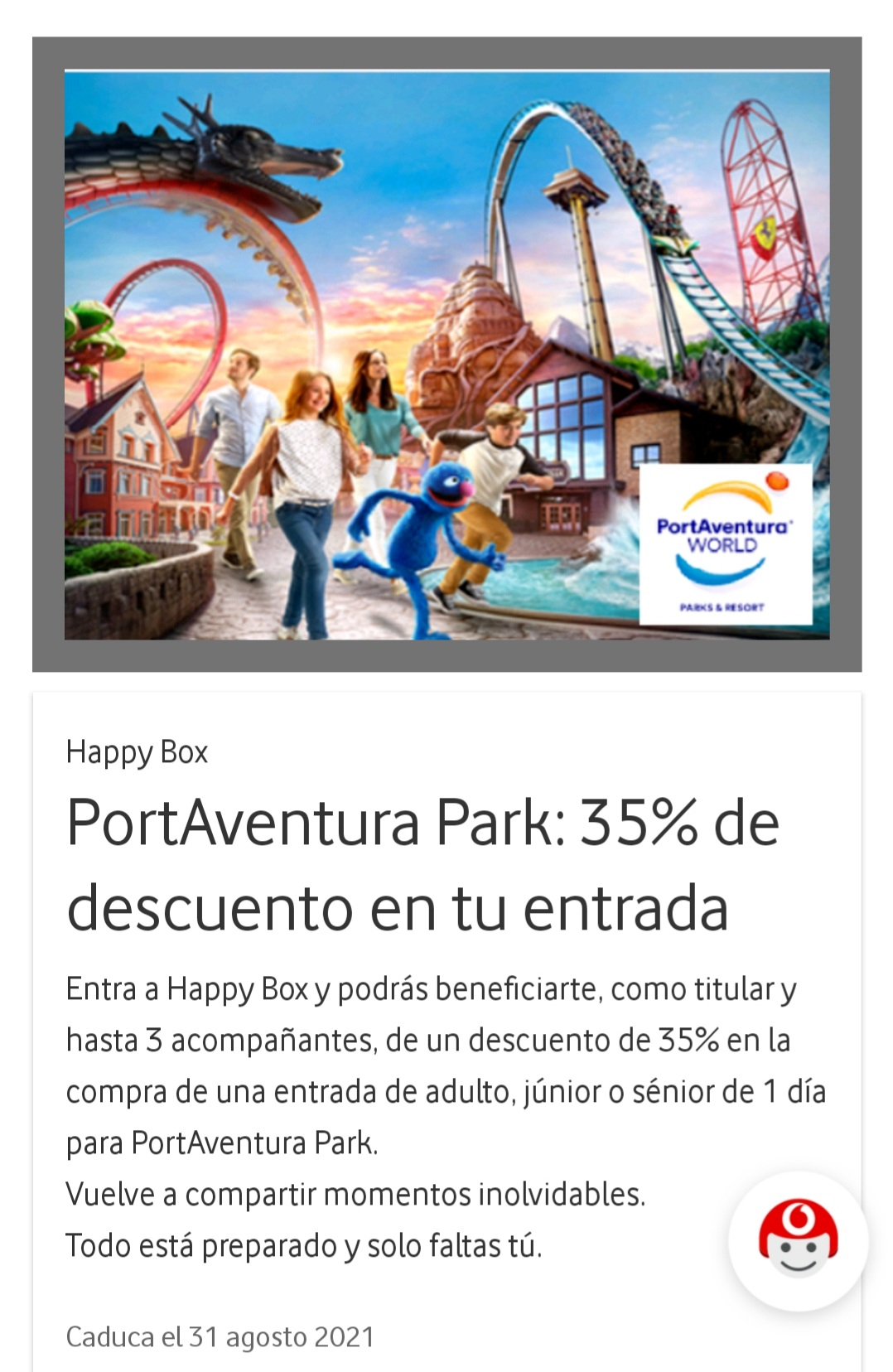 35 de descuento en Port Aventura si eres de Vodafone » Chollometro