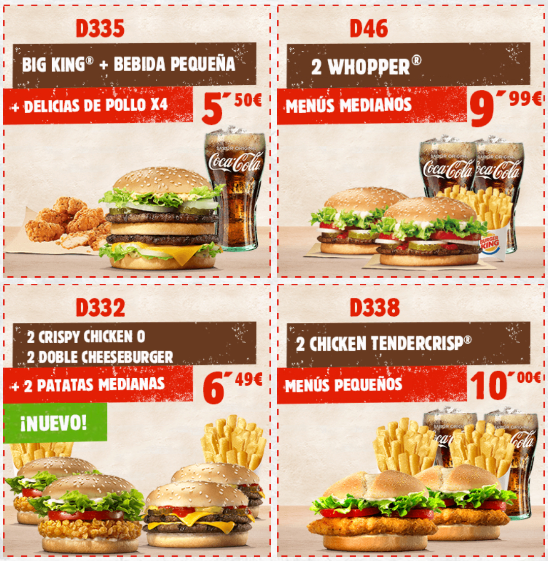 Nuevos cupones Burger King » Chollometro