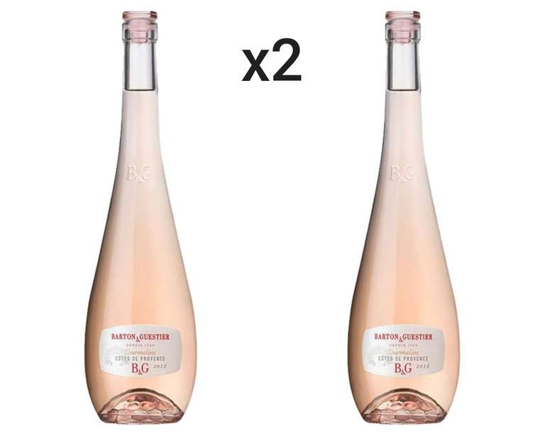 2 botellas Vino rosado Côtes de Provence Francia 75 cl