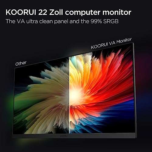 KOORUI Monitor de 22” FHD 75 Hz