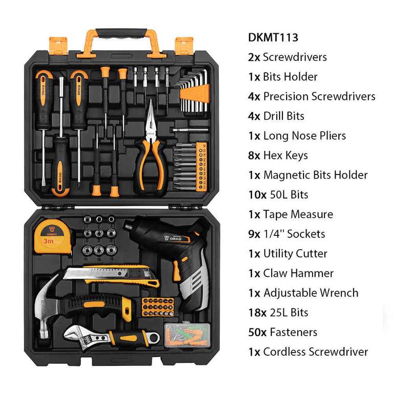DEKO-herramienta de mano edc, 100 piezas (otros maletines con más piezas también disponibles)