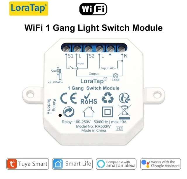 LoraTap-Módulo de interruptor de luz con WiFi (varios modelos, colores y precio)