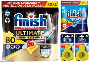 80x Pastillas Finish Ultimate Infinity Shine + 100x Power All in 1 Limón + 2x Ambientadores Limón [23,95€ NUEVO USUARIO]