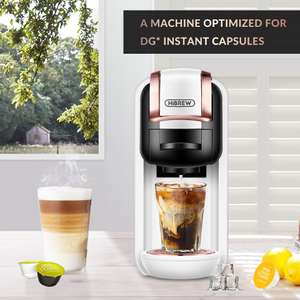 HiBREW H2A 4 en 1 Máquina de café, cafetera fría y caliente 19Bar DolceGusto & Nexpresso Capsule ESE, Café molido