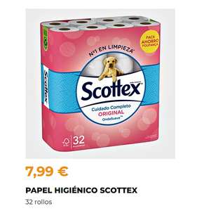 Papel higiénico Scottex Original pack 32 rollos x 7,99€