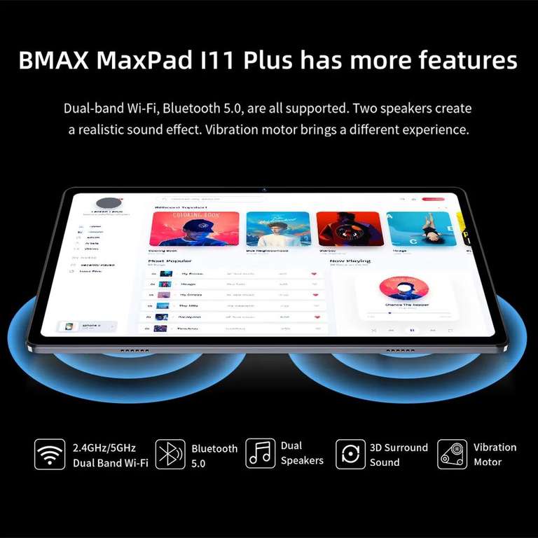 Tablet BMAX MaxPad i11 Plus, 8GB-128GB, 10,4 pulgadas, Octa Core, T616, Soc, Android 12, Wifi Dual, 4G, Lte