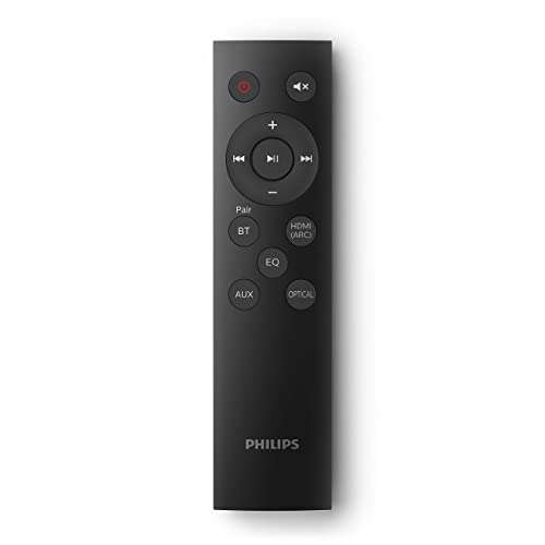 PHILIPS AUDIO B5105/12-Barra Sonido TV con Bluetooth (2.0 Canales, 30 W de Potencia, HDMI ARC, Diseño Geométrico con Soporte en Pared)
