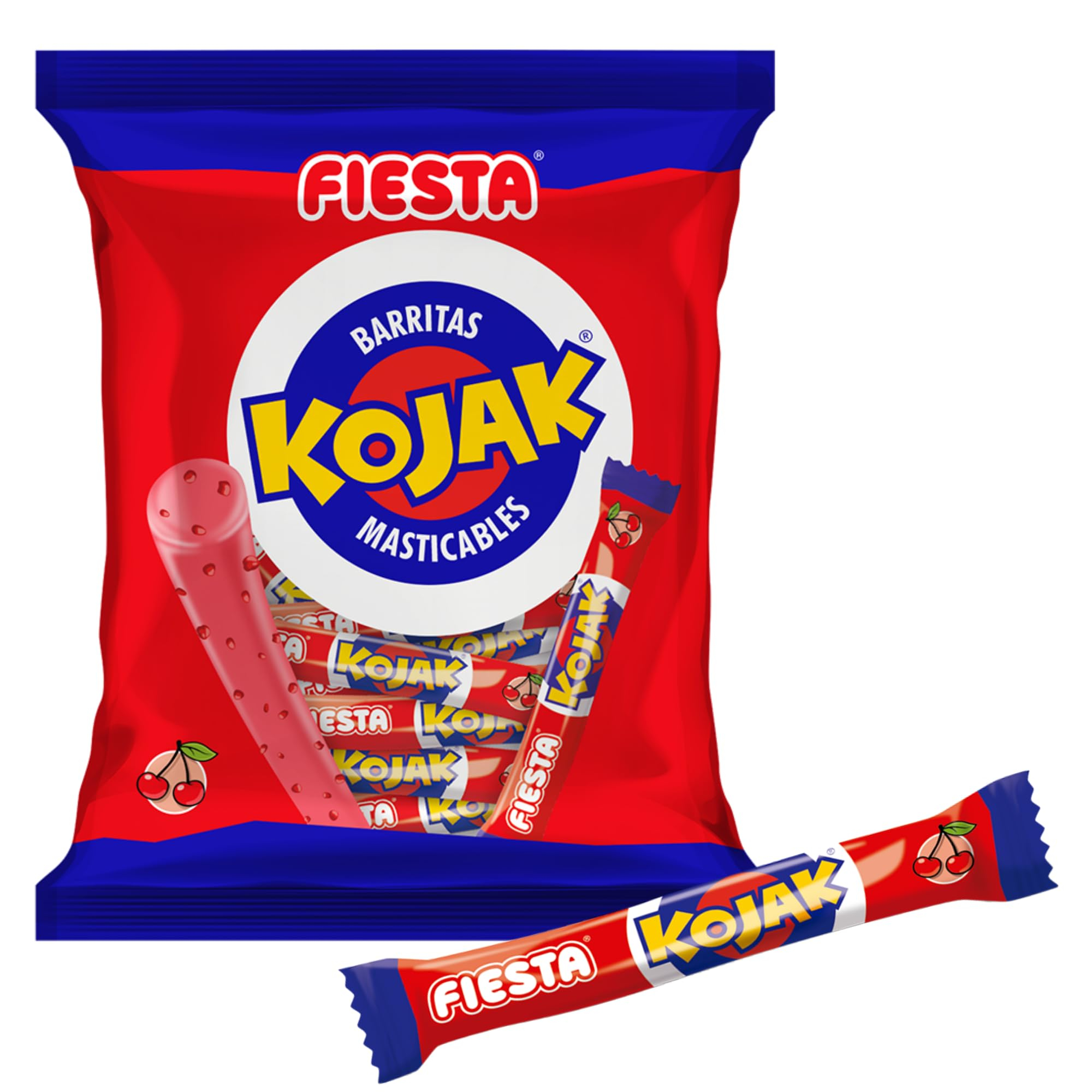 Kojak Barra Masticable - Bolsa 50 Unidades - Sabor Cereza