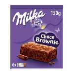 Milka Choco Brownie Bizcocho de Chocolate con Leche de los Alpes y Trozos de Chocolate con Leche 150g