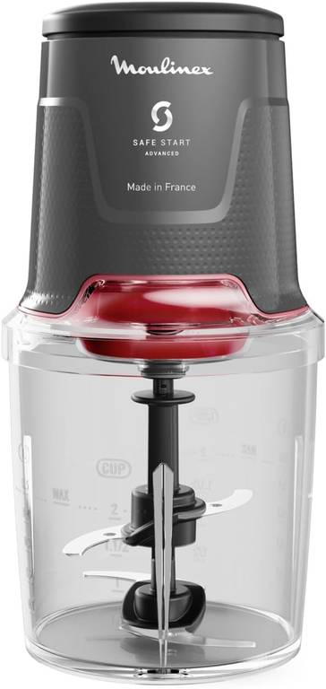 Picadora de Alimentos Moulinex Easy Press 600W (Capacidad 500 ml | 4 Cuchillas de Acero Inoxidable | Safe Start Advanced)