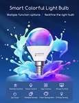 Aigostar Bombilla Inteligente LED RGB Wifi G45 E14, Compatible con Alexa/Google Home