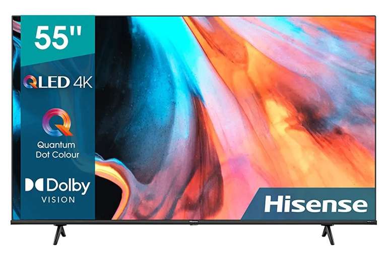 Hisense 55E7H QLED Smart TV, 55 pulgadas - 4K Quantum Dot, UHD, Dolby Vision, HDR, Alexa Built-in, Bluetooth, Disney+, Netflix