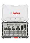 Bosch Professional Set de Brocas Fresadoras para Recortes y Bordes de 6 Piezas (para madera, vástago de Ø 6 mm, Accesorios Fresadoras)