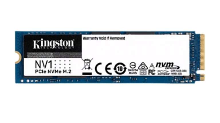 Disco duro SSD 1 TB - Kingston NV1, Interno, PCIe 3.0 x4, NVMe, M.2 2280, 2100 MB/s, Azul