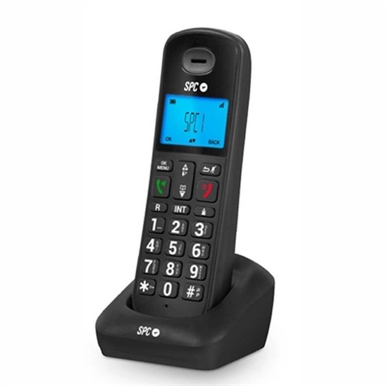 Teléfono Inalámbrico Adaptado SPC Gossip (Teclas Gigantes, Sonido Amplificado, Manos Libres, Ideal para Personas Mayores)