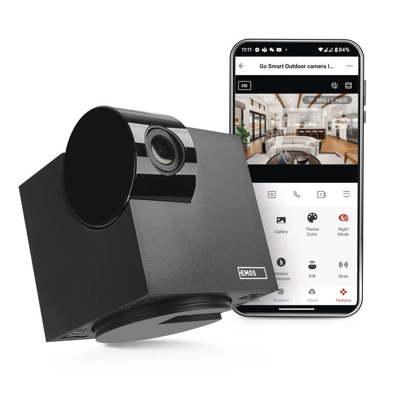 EMOS GoSmart – Cámara de vigilancia Inteligente para Interiores, cámara IP WiFi giratoria de 3 MP