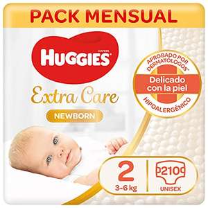Pañales para bebé Huggies talla 2 (3-6kg) 210 Unidades