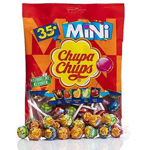Chupa Chups Mini Creepy, Golosinas y Caramelos de Sabores Surtidos, 210g, Bolsa de 35 unidades