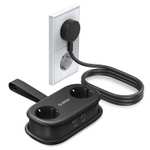 ORICO 65W GAN Enchufe Múltiple de Viaje con USB-C, 6-en-1 Regleta de Carga Rápida con 4 USB, Regleta con Cable de 1.6m Retráctil para MacBoo