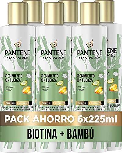 Pantene Pro-V Miracles Crecimiento con Fuerza Champú Con Bambú Y Biotina 6 x 225 ml