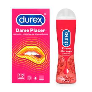 Durex Dame Placer 12 unidades + Lubricante Fresa 50 ml