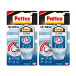 Pattex Baño Sano RE-NEW, silicona blanca para unas juntas limpias en sencillos pasos 1x80 ml (Paquete de 2)