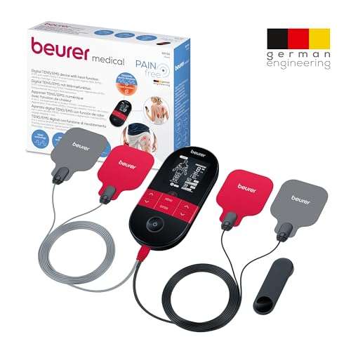 Beurer EM 59 Electroestimulador digital con función calor, tens, ems y masaje, 2 canales, función calor