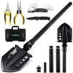 kit Pala plegable multifuncional de 76 cm, 3 combinaciones de longitud, plegado a 180 grados, supervivencia de emergencia