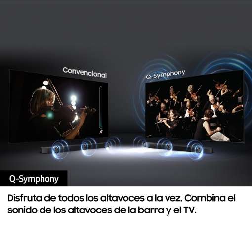 Barra de sonido - Samsung HW-Q60B/ZF, Bluetooth, Inalámbrico, 340 W, Dolby Atmos 3.1, Negro + 50 € Cashback [+Amazon]