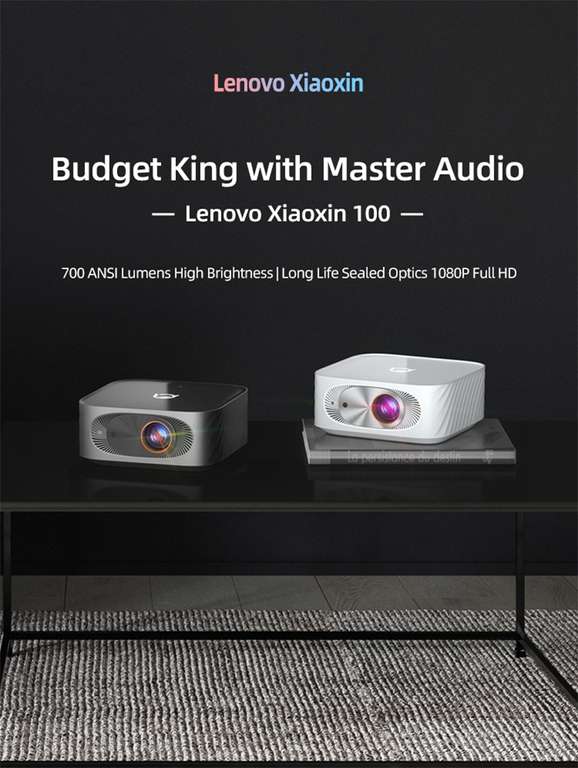 Proyector Lenovo Xiaoxin 100 700 Lúmenes ANSI 1080P FHD (desde Europa)