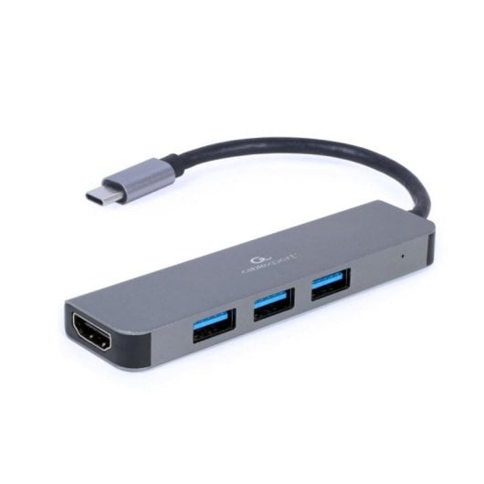 Hub Gembird 3 puertos USB 3.2 Gen 1 5Gbps modelo A-CM-COMBO2-01 Extras HDMI 4K carcasa metálica