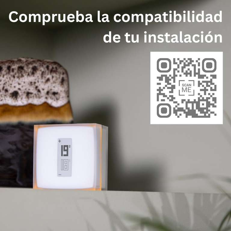 NETATMO Termostato inteligente y conectado, WiFi, controla la calefacción de forma remota mediante la aplicación