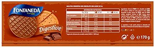 3 x Fontaneda Digestive Galletas Finas, Chocolate Negro o Chocolate con Leche, 170g (Unidad 1'29€) [Se pueden combinar]