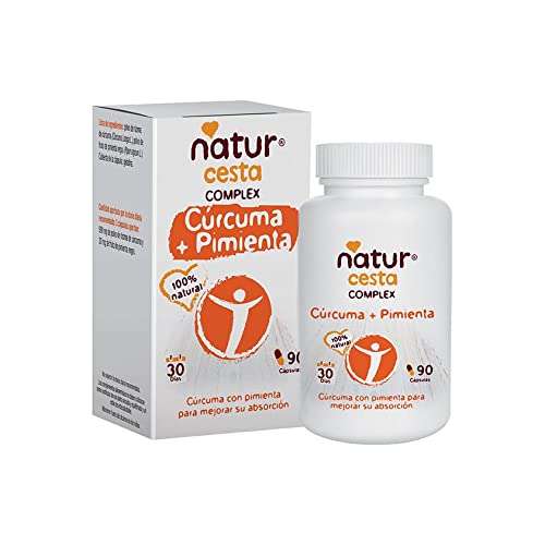 Complemento Alimenticio con Cúrcuma y Pimienta - 90 Cápsulas - Propiedades Antioxidantes y Digestivas