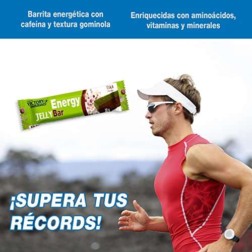 Victory Endurance Energy Jelly Bar (24x32g) Sabor Cola. Aportan Vitaminas y Minerales. Con Cafeína. Sin Gluten