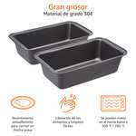 Amazon Basics - Molde antiadherente para pan de acero al carbono, 27 x 15 x 7 cm, paquete de 2