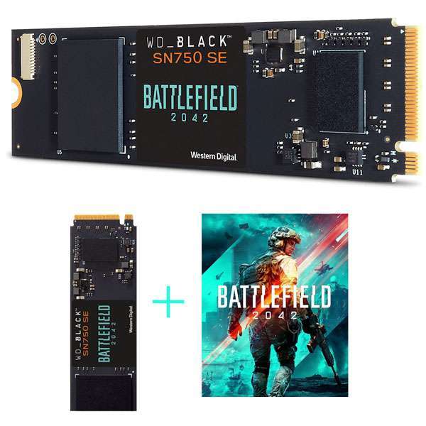 SSD NVMe WD_BLACK SN750 SE + Juego Regalo Battlefield 2042 (1TB, 500GB)