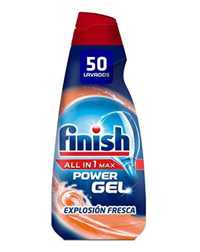2x Finish All in 1 Max Power Gel Frescor Antiolor, Detergente Gel para el Lavavajillas. 2x50 lavados. Total 100 lavados