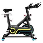 Ancherer - Bicicleta de fitness con APP, bicicleta de interior estacionaria, monitor LCD, frecuencia card, resistencia y asiento ajustables