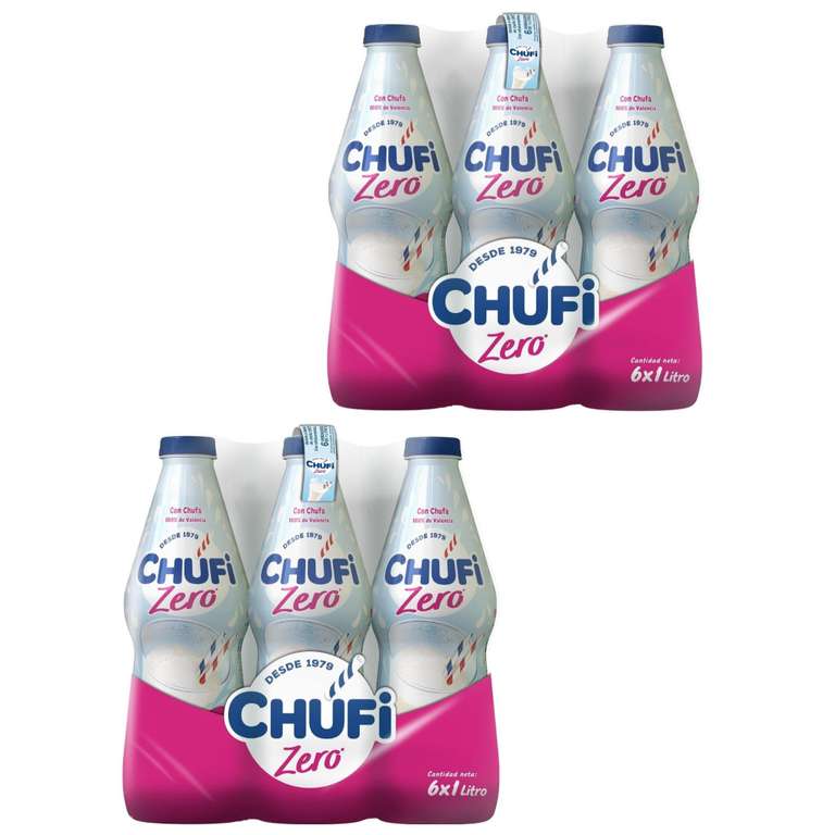 2 x Chufi Horchata Sin Azúcar 0% - pack 6 x 1L [Total 12 botellas. Unidad 0,78€]