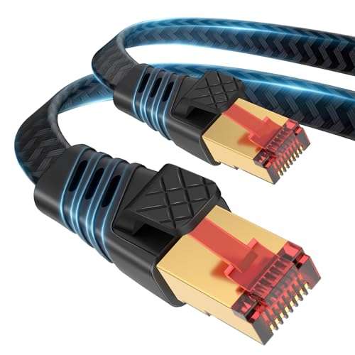 Cable Ethernet Cat 7 de 3m Cable de Internet alta velocidad, Cables  Ethernet 3 metros Blindado S/FTP, RJ45 Cable de red Plano Cable LAN  Exterior