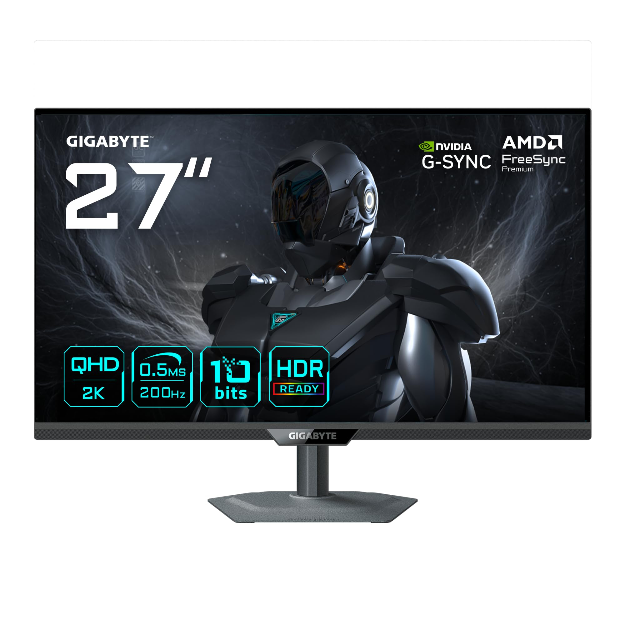 GIGABYTE G27Q20 Monitor Gaming 27” QHD - 2560 x 1440, 200Hz, 0.5ms, Compatible con G-Sync, FreeSync Premium, HDR10,HDMI 2.0, DisplayPort 1.4